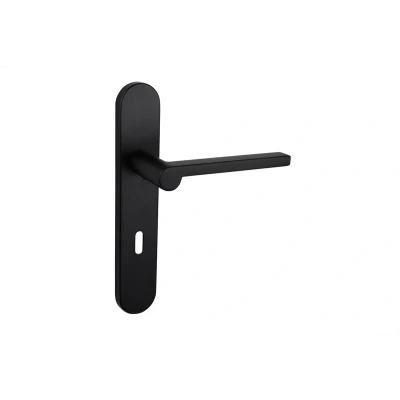 Afbeelding van Lavuzo deurkruk Caserta Zwart met afgerond schild SL72 Per set