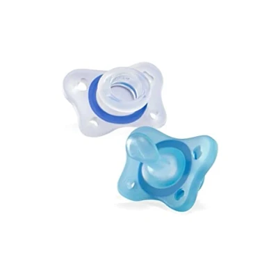 Afbeelding van Chicco Fopspeen Physio Soft 2 6m Siliconen Blauw/transparant