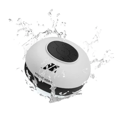 Afbeelding van SBS Bluetooth luidspreker waterdicht &amp; draadloos draadloze met zuignap, hands free functie 3 Watt draagbare muziekbox in wit voor iPhone, mobiele telefoon, smartphone, tablet