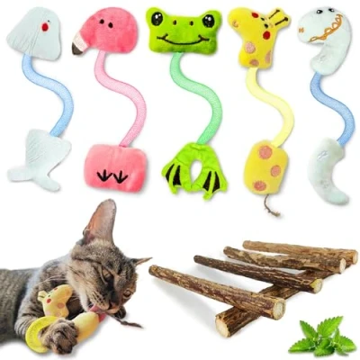 Afbeelding van winbarry kattenspeelgoed, kattenkruid, matatabi stick kat, speelgoed kussen, interactief voor katten en kittens