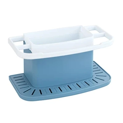 Afbeelding van Wenko Spoelbakorganizer Cosmo 21 X 11 Cm Pp Blauw/wit 3 delig