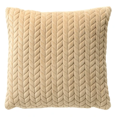 Afbeelding van Dutch Decor MELINA Sierkussen 45x45 cm luxe visgraatmotief effen kleur Irish Cream beige