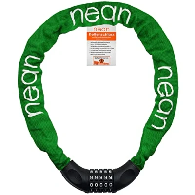 Afbeelding van Fietsslot met cijfers en een hoog beveiligingsniveau, fietskettingslot, cijfer cijfercombinatieslot, gehard stalen kettingschakels, 6 mm x 900 (groen)