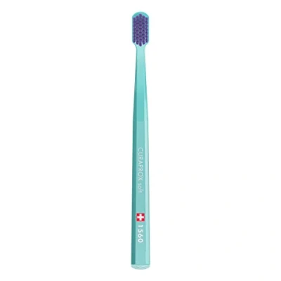 Afbeelding van Curaprox Tandenborstel CS 1560 Soft handtandenborstel voor volwassenen met Curen borstelharen turquoise violet