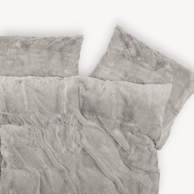 Afbeelding van Dekbedovertrek Teddy Fleece Grey Bestel Nu Razendsnel Bij Y not.nl Lits jumeaux 240x200/220cm + 2x 60x70cm