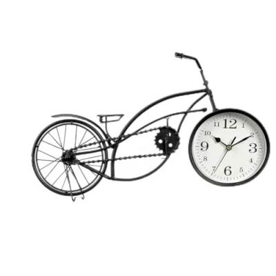 Afbeelding van Bordsklocka Fiets Zwart Metaal 42 x 24 10 cm (4 Stuks)