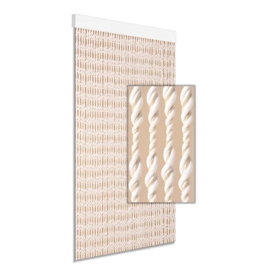 Afbeelding van Degor Vliegengordijn Ember, kunststof gedraaid, beige wit, maat: 90 x 210cm