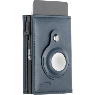 Afbeelding van AdroitGoods Pasjeshouder 8 Pasjes Portemonnee Creditcardhouder Met RFID Technologie AirTag Leder/Blauw
