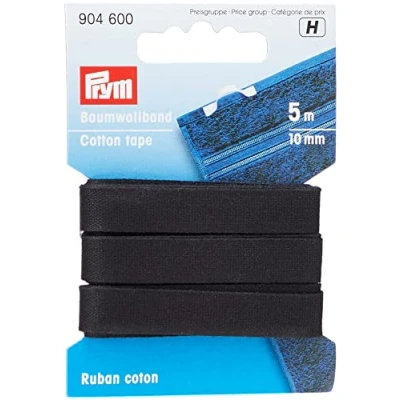 Afbeelding van Prym 904600 katoenen band 10 mm zwart, 100% CO