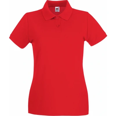 Afbeelding van Fruit Of The Loom Dames Fit Premium Poloshirt Met Korte Mouwen (Rood) Maat M