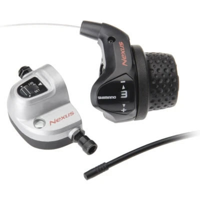 Afbeelding van Shimano Draaiversteller 3 speed Nexus SL 3S41E met kabels en clickbox zwart (werkplaatsverpakking)