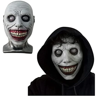 Afbeelding van Gutecomuik Horror Halloween masker, eng masker maskerade glimlachende demon enge clown cosplay demonen carnaval