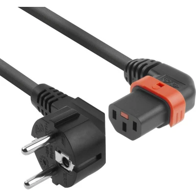 Afbeelding van C13 kabel ACT 3 meter (Haaks, Links, IEC lock)