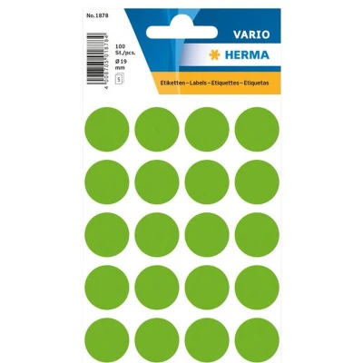 Afbeelding van Herma 1878 Etiket Rond 19mm Fluor Groen