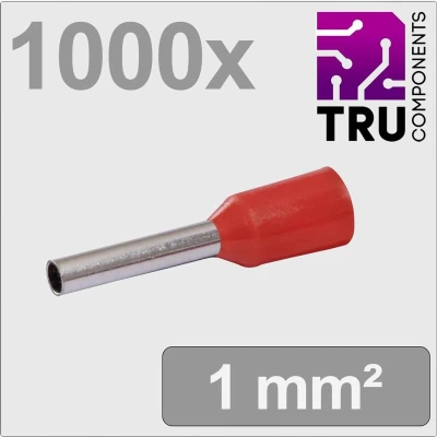 Afbeelding van TRU COMPONENTS TC 13377200 Adereindhulzen 1 mm² Deels geïsoleerd Rood 1000 stuk(s)