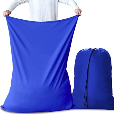 Afbeelding van AiQInu Grote waszakken, trekkoord, opvouwbare waszak, 70 x 115 cm, 2 stuks, blauw
