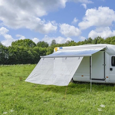 Afbeelding van VCTparts Lichtgrijze Luifel Zonwering 280x200cm UV bescherming en Windscherm voor Kamperen Camper