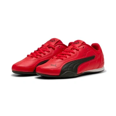Afbeelding van Puma Catch AC PS kinder sneakers rood zwart Maat 37 Uitneembare zool