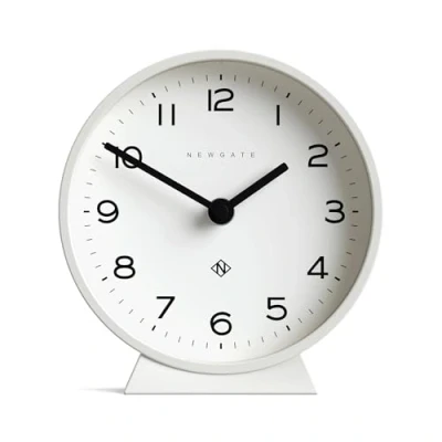 Afbeelding van NEWGATE® M Mantel Silent Sweep Haardklok &#039;No Tick&#039; Een Moderne Mantelklok Kleine Klok Woonkamerklokken Bureauklok Openhaardklokken Hedendaagse wijzerplaat (Wit)