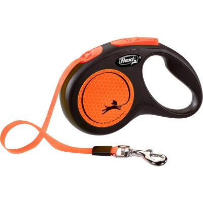 Afbeelding van Flexi Rollijn New Neon Tape Zwart / Oranje S 5 MTR TOT 15 KG (398599)