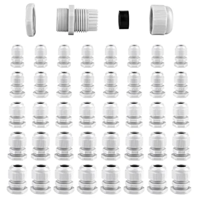 Afbeelding van Vegena 40 Stks Kabelwartel,Kabel Glands Instelbaar 3 15 mm PG7 PG9 PG11 PG13.5 PG16,Kabelwartels Waterdichte IP68,Milieubescherming Kabelwartels,Kabelklieren Gewrichten voor Tuin Outdoor(Grijs)