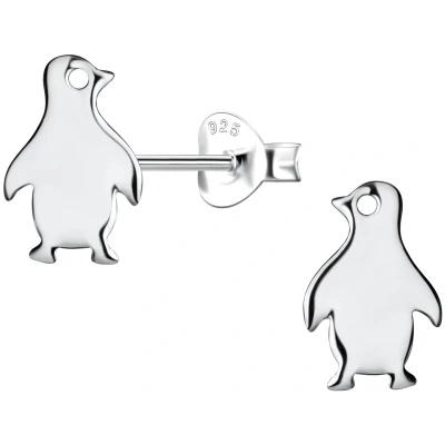 Afbeelding van JoyS Zilveren pinguïn oorbellen gepolijst 7 x 10 mm sterling zilver 925