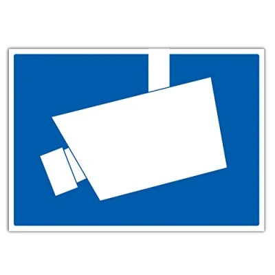 Afbeelding van 5 stuks videobewaking volgens DIN 33450 Premium stickers, dit gebied wordt videobewaking, aanwijzingstekens in A4, 21 x 29,7 cm, stickers met uv bescherming, voor buiten en binnen