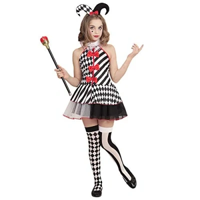 Afbeelding van &quot;Harlequin&quot; (jurk, mini hoed) (140 cm / 8 10 jaar)
