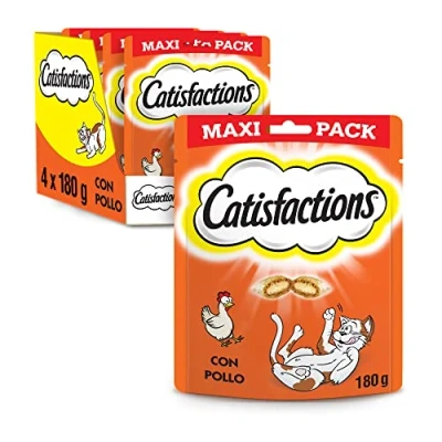 Afbeelding van 4x Catisfactions Kattensnoepjes Kip 180 gr