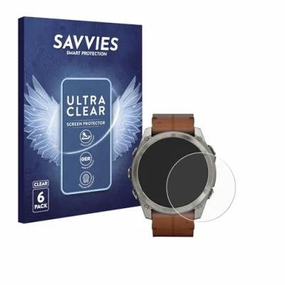 Afbeelding van Savvies (6 Stuks) Schermbeschermer voor Garmin Fenix 8 AMOLED (51 mm) Screen Protector Ultra Transparant