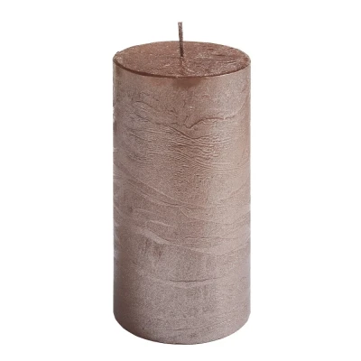 Afbeelding van Kaars rustiek 70/130 metallic zalm
