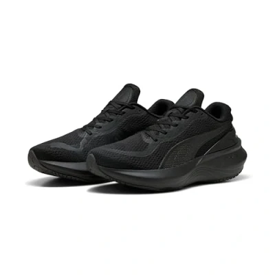 Afbeelding van Puma Scend PRO 2 Hardloopschoenen voor op de weg, Heren, Maat: 43, Black/flat dark gray Textiel/ synthetisch