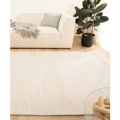 Afbeelding van Wollen Tapijt/Vloerkleed Vridning Wit 300x400 Cm 100% Wol