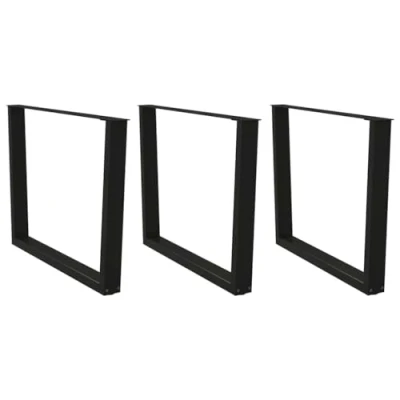 Afbeelding van vidaXL Eettafelpoten 3 st V vormig 100x(72 73,3) cm staal zwart