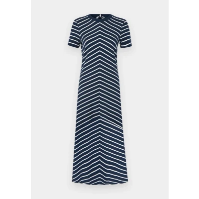 Afbeelding van Tommy Hilfiger Modern MIDI Dress Jerseyjurk, Dames, Maat: Small, Breton dark night navy