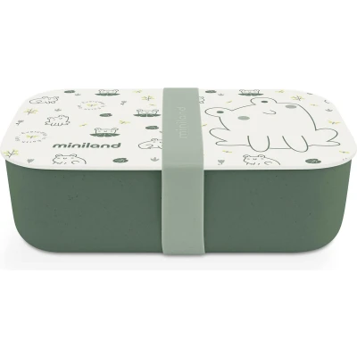 Afbeelding van ML Baby: LUNCHBOX KIKKER 19x6x12,5cm, in bioplastiek en silicone, ecofriendly collectie, luchtdicht, vaatwasmachinebestendig, 6m+