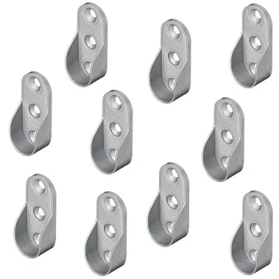 Afbeelding van Gedotec Ovar voor kastbuizen, ovaal, kledingstanghouder, metaal, kastbuishouder, kledingkast ovale stang, vernikkeld staal, 10 stuks, wandmontage