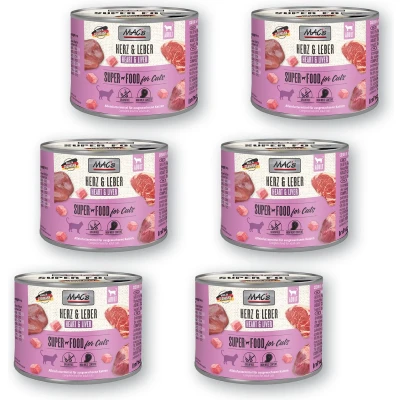 Afbeelding van MAC’s Kattenvoer Natvoer Blik 70% Hart &amp; Lever 6 x 200g