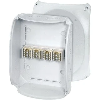 Afbeelding van Hensel enycase kabeldoos 6 35mm2 grijs ral7035 295x225x122mm 5 polig met aftakklemmen hoofdleiding ip66 dk3534s