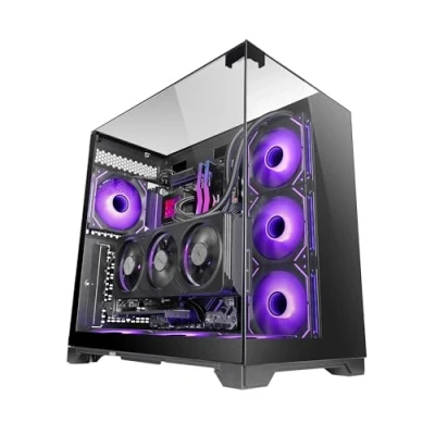 Afbeelding van Mars Gaming MC VISION, Behuizing ATX, Driedubbel Randloos Gehard Glas, Dubbele Kamerstructuur, Compatibel met Moederborden Omgekeerde Connector, Volledige Ondersteuning Vloeistofkoeling, Zwart