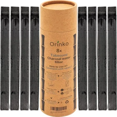 Afbeelding van Orinko Organische Binchotan x8 Takesumi Actieve Kool van Bamboe voor Waterfiltering Laat Gebotteld Water achter met onze [Geld Terug Garantie]
