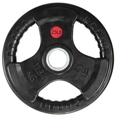 Afbeelding van BalanceFrom Rubber gecoate Olympische gripplaat ijzeren halterplaat voor krachttraining, gewichtheffen en crossfit, zwart, 2 inch