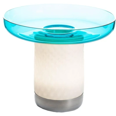 Afbeelding van Artemide Bontà tafellamp met schaal LED oplaadbaar turquoise