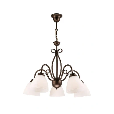 Afbeelding van Lamkur Hanglamp Adoro, 5 lamps, bruin