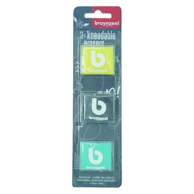 Afbeelding van Kneedgum Bruynzeel Teens blister à 3 stuks assorti