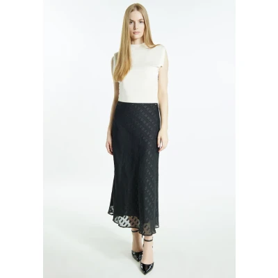 Afbeelding van DREIMASTER Klassiek Dames Midi Rok L / Zwart 100% Polyester