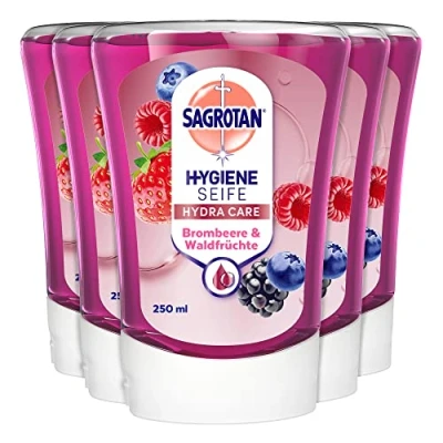 Afbeelding van Sagrotan No Touch Navulling bramen en bosvruchten voor de automatische zeepdispenser 5 x 250 ml handzeep