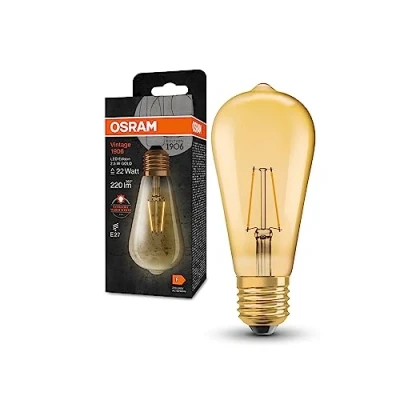 Afbeelding van Ledvance Vintage 1906 LED E27 Peer Goud 2.5W 220lm 824 Zeer Warm Wit Vervangt 22W