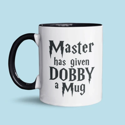 Afbeelding van NietMokken.nl Harry Potter mok Master has given Dobby a Mug Grappige Perfect cadeau voor fans 325ml keramiek Aan beide zijden bedrukt Vaatwasser en magnetronbestendig