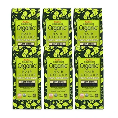 Afbeelding van Radico COLOUR ME Organic Soft Black 100% Natuurlijke BIO 9 Kruiden Haarverf ZonderAmmoniak. Ammonia. PPD. PTD. Peroxide. Waterstofperoxide etc. o.a. Henna 100g